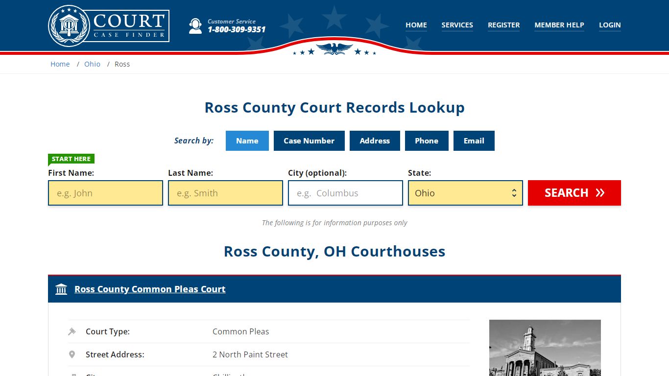 Ross County Court Records | OH Case Lookup - CourtCaseFinder.com